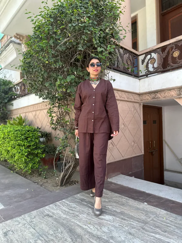 Linen_Blend_Coords_Breathable_Set_For_Women