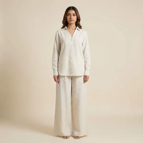 Linen_Blend_Coords_Breathable_Set_For_Women