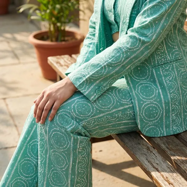 Cotton_Jaquard_Pantsuit_Tailored_Suit_For_Women