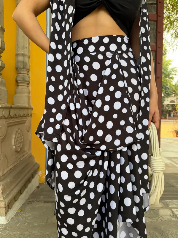 Polka_Dots_Black_And_White_Satin_Cotton_Mirage_Set_Co_Ord_For_Women