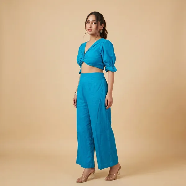 Solid_Cotton_Knot_Co_Ord_Set_For_Women