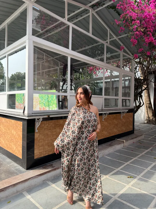 Floral_Printed_Masleen_Cotton_Azure_Mirage_Kaftan_For_Women
