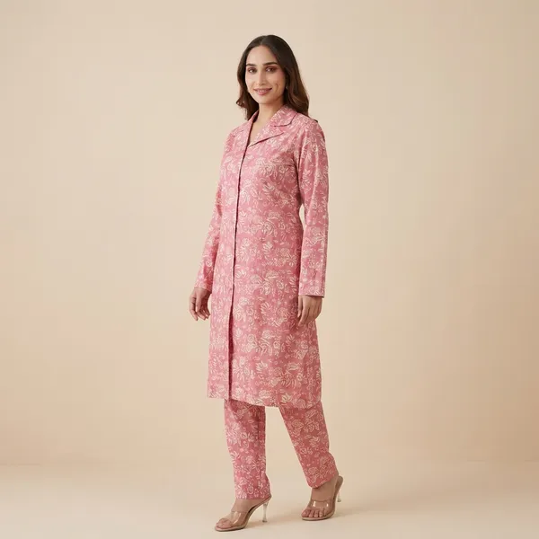 Printed_Florals_South_Cotton_Jacket_Co_Ord_Set_For_Women