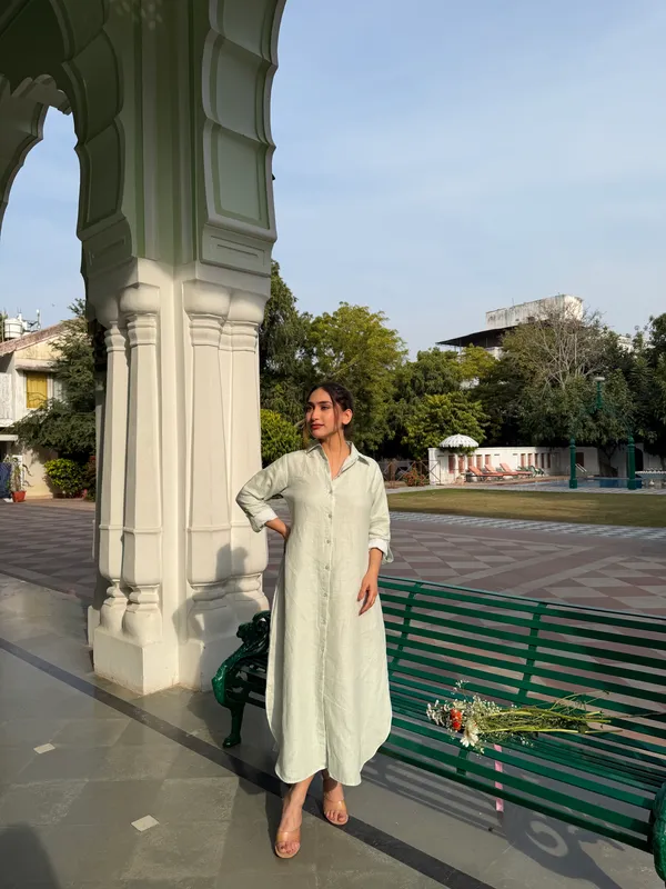 Linens_Collared_Linen_Shirt_Dress_For_Women