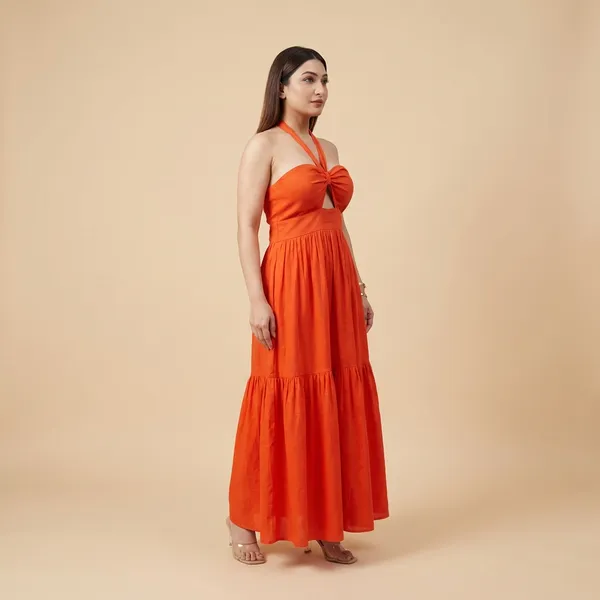 Cotton_Halter_High_Midi_Dress_For_Women