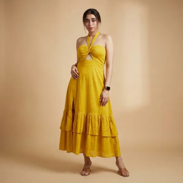 Cotton_Halter_High_Midi_Dress_For_Women