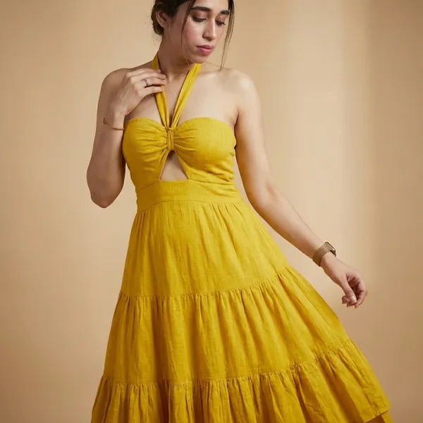 Cotton_Halter_High_Midi_Dress_For_Women