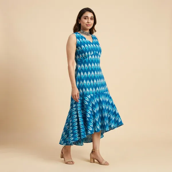 Cotton_Ikkat_High_Low_Midi_Dress_For_Women