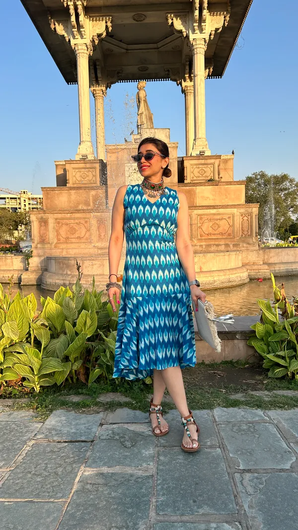 Cotton_Ikkat_High_Low_Midi_Dress_For_Women