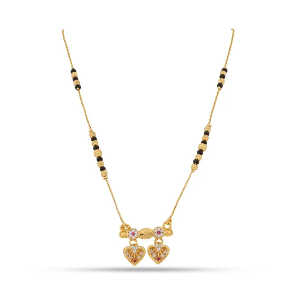 Beautiful_Heart_Shape_Mangalsutra_With_Colourful_stones