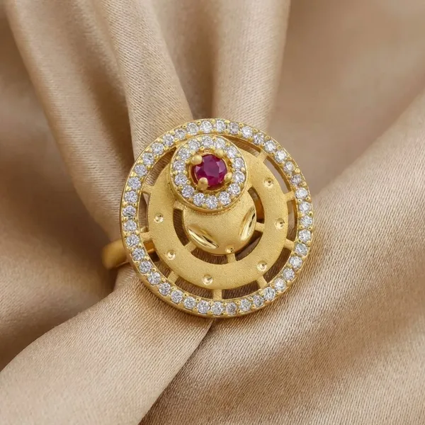 Golden_Smile_Emoji_Ring_With_Ruby_Stone_And_Crystal_Embellishments