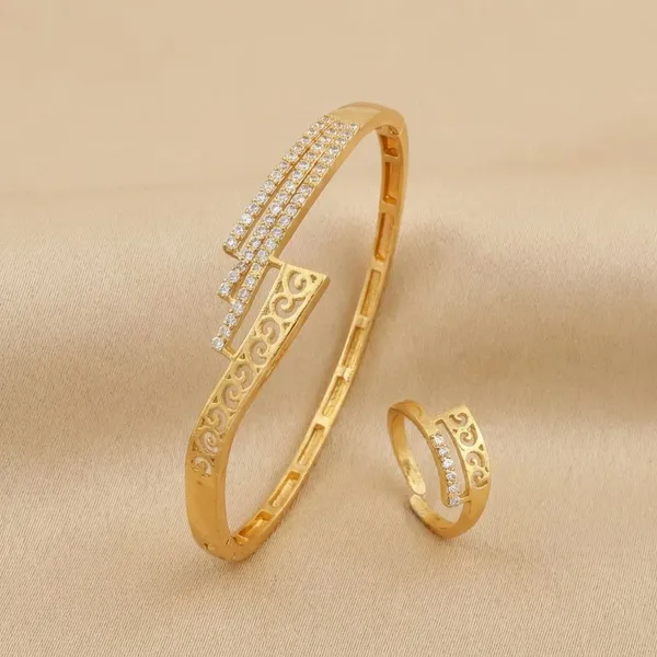 Gold_Plated_Cubic_Zirconia_Bangle_And_Ring_Set