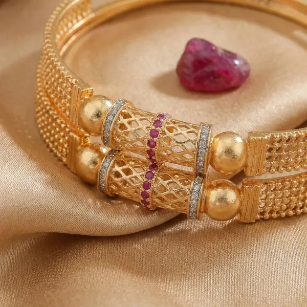 Gold_Plated_Pearl_And_Stone_Studded_Bangles_Set_Of_2
