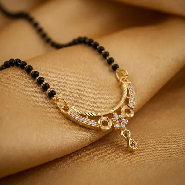 Traditional_Black_Beaded_Mangalsutra_Necklace_With_Golden_Crescent_Pendant