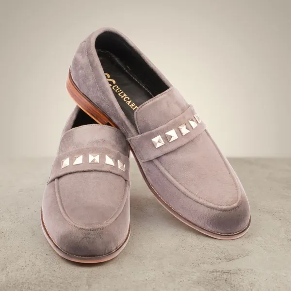 Lavender_Suede_Studded_Loafers_For_Men