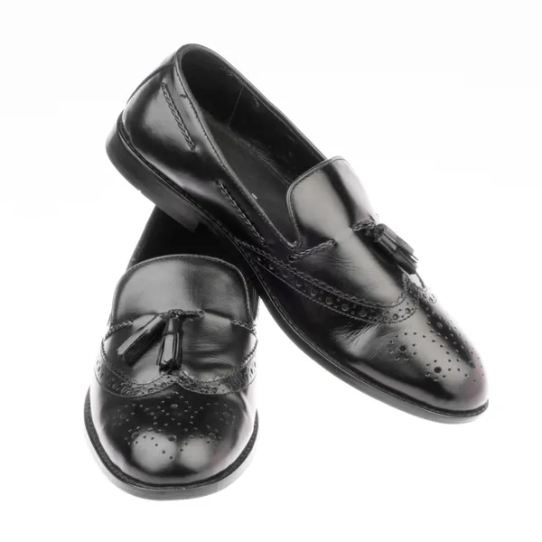 Black_Leather_Tassel_With_Brogue_Detailing_Shoes_For_Men