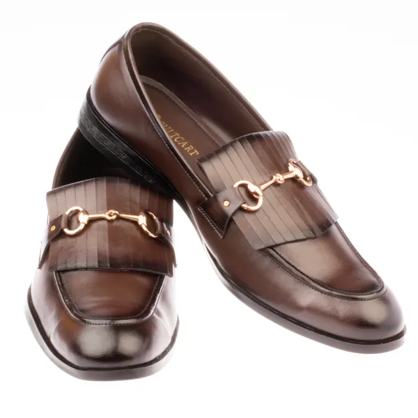 Brown_Leather_Formal_Slip_On_Gold_Chain_Detail_Shoes_For_Men