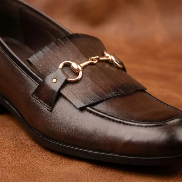 Brown_Leather_Formal_Slip_On_Gold_Chain_Detail_Shoes_For_Men