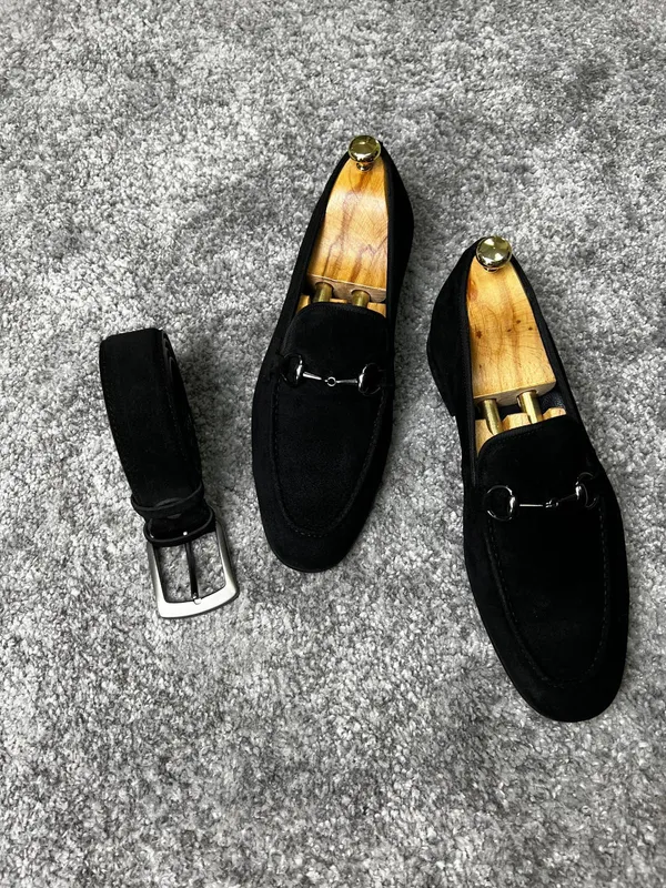 Black_Vegan_Suede_Buckle_Loafers_For_Men