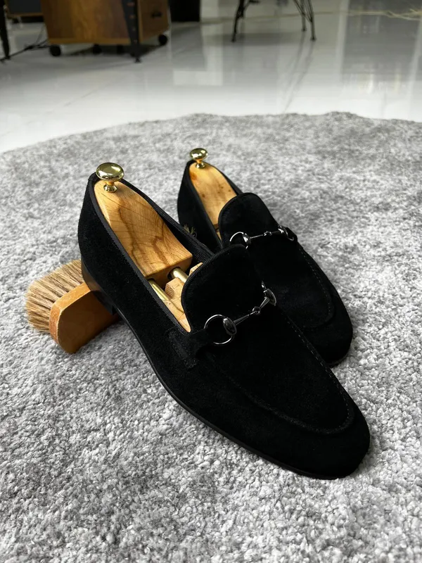Black_Vegan_Suede_Buckle_Loafers_For_Men