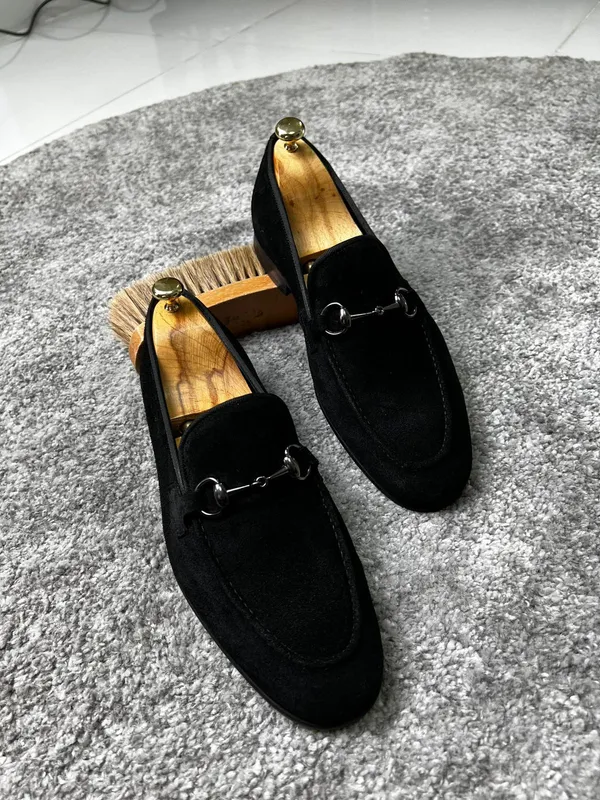 Black_Vegan_Suede_Buckle_Loafers_For_Men