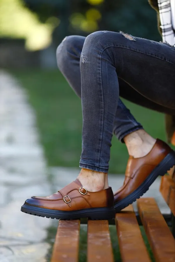 Double_Buckle_Monk_Chunky_Loafers_For_Men_In_Tan