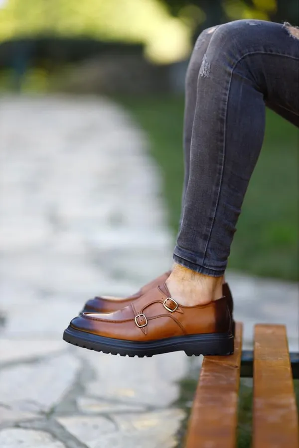 Double_Buckle_Monk_Chunky_Loafers_For_Men_In_Tan