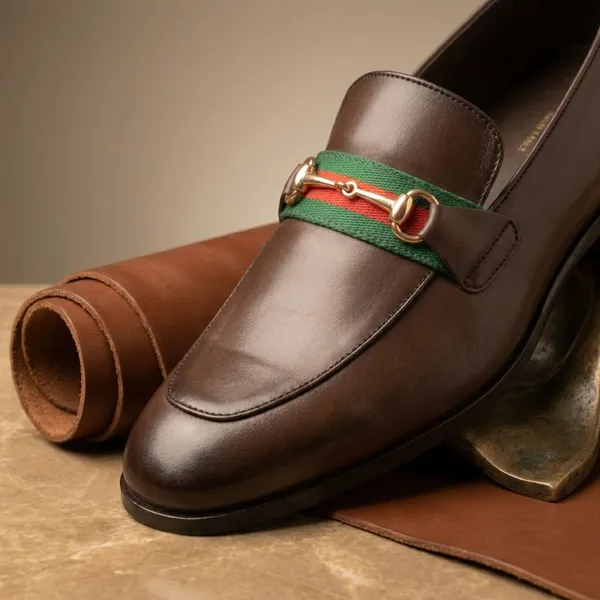 Brown_Leather_Horsebit_Loafers_With_Stripe_For_Men