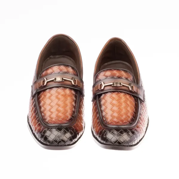Brown_Woven_Leather_Loafers_With_Buckle_Detail_Shoes_For_Men