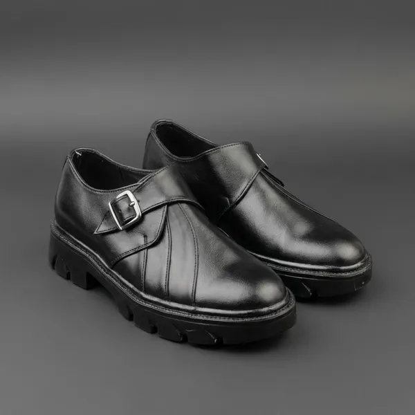 Black_Leather_Monk_Strap_With_Buckle_Detail_Shoes_For_Men