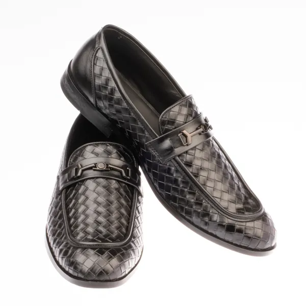 Black_Premium_Woven_Leather_Shoes_For_Men