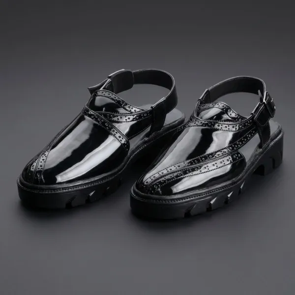 Black_Patent_Leather_Brogue_Style_With_Chunky_Sole_Shoes_For_Men