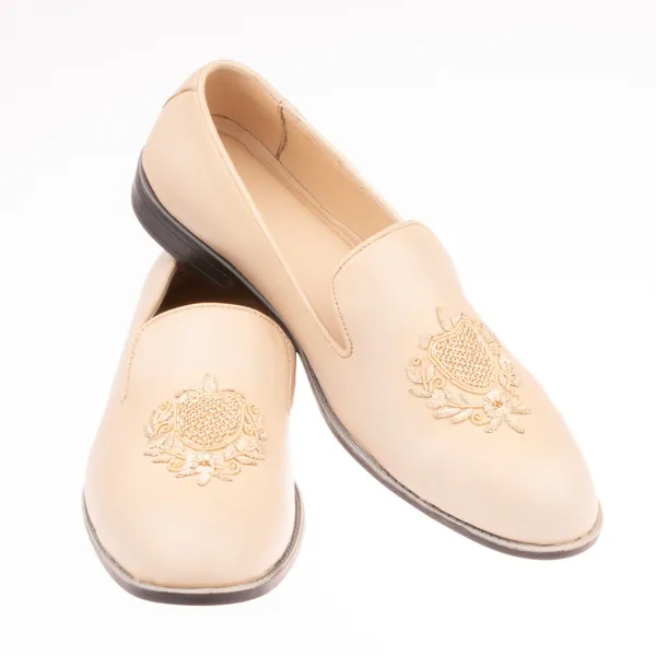 Beige_Embroidered_Ethnic_Formal_Slip_On_Shoes_For_Men