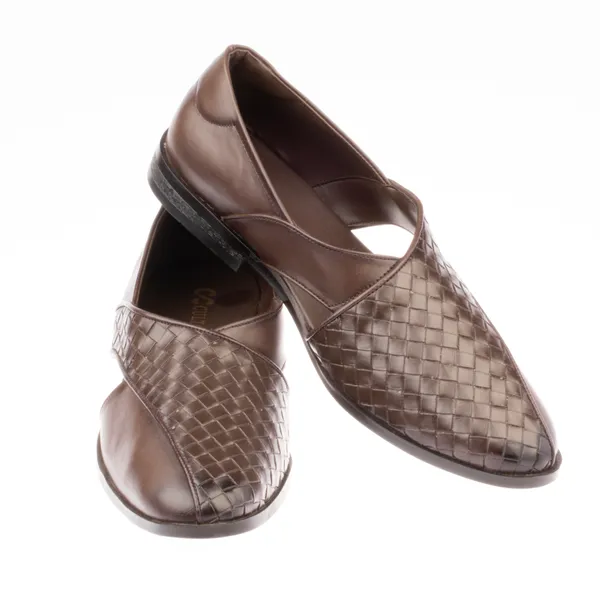 Brown_Woven_Leather_Slip_On_Shoes_For_Men