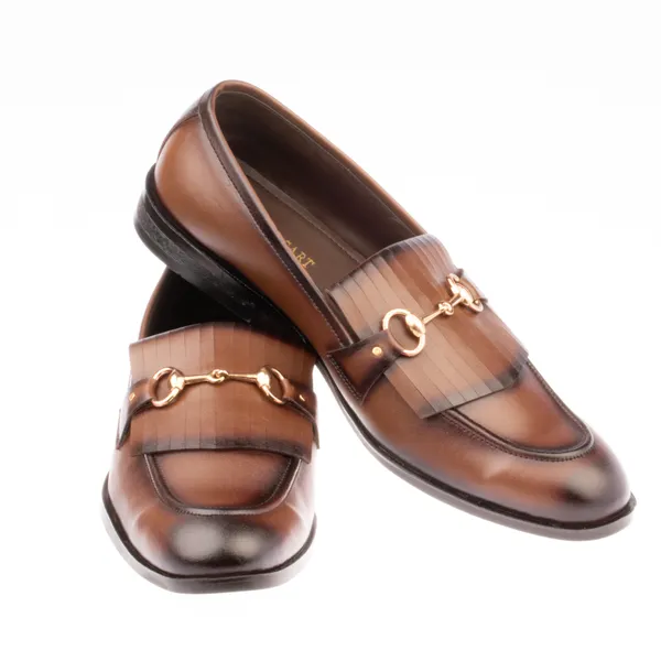 Brown_Leather_Horsebit_Loafers_With_Gold_Tone_Metal_Buckle_For_Men