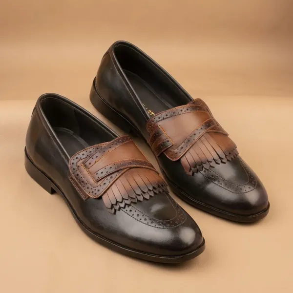 Brown_And_Black_Tan_And_Leather_Kiltie_Loafers_With_Brogue_Detailing_For_Men