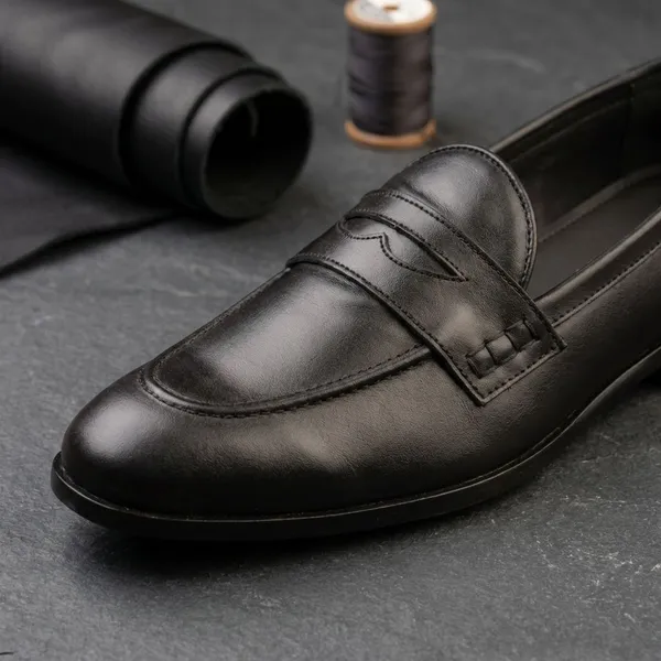 Black_Leather_Penny_Formal_Slip_On_Shoes_For_Men