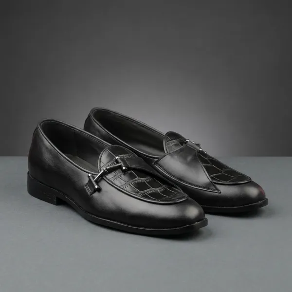 Black_Crocodile_Textured_Slip_On_Formal_Shoes_For_Men