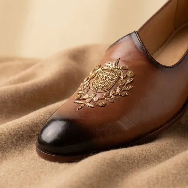 Brown_Premium_Burnished_Leather_Formal_Slip_On_With_Embroidered_Crest_Shoes_For_Men