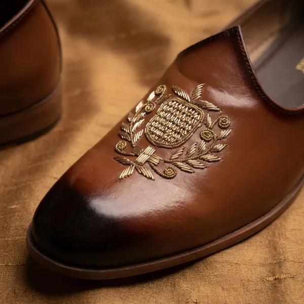 Brown_Handcrafted_Leather_Embroidered_Formal_Loafers_For_Men