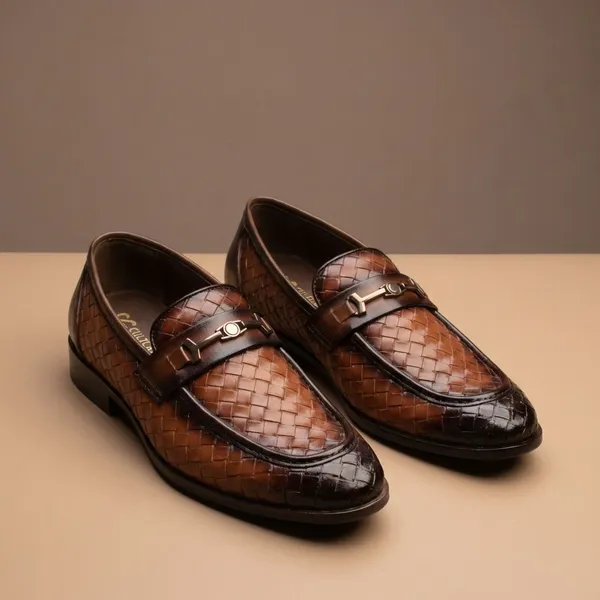 Brown_Woven_Leather_With_Metal_Buckle_Detail_Shoes_For_Men