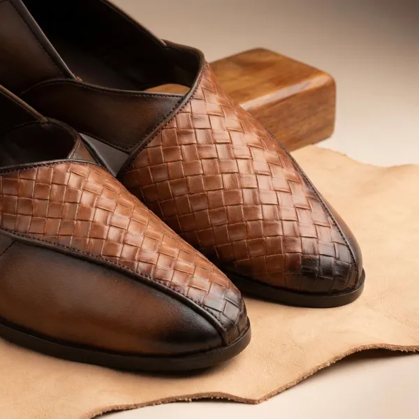 Brown_Tan_Woven_Leather_Slip_On_Formal_Shoes_For_Men