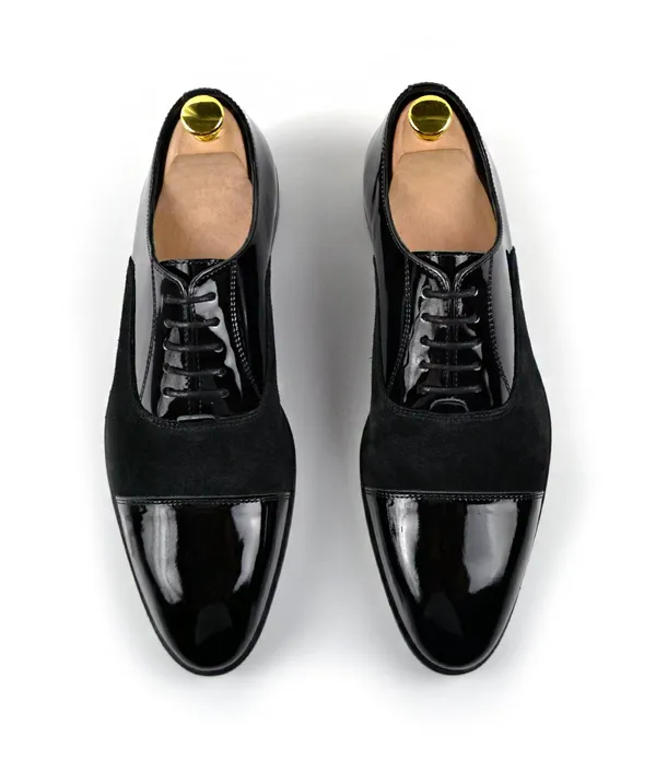Black_Patent_Leather_Formal_Oxford_Suede_Panel_Shoes_For_Men
