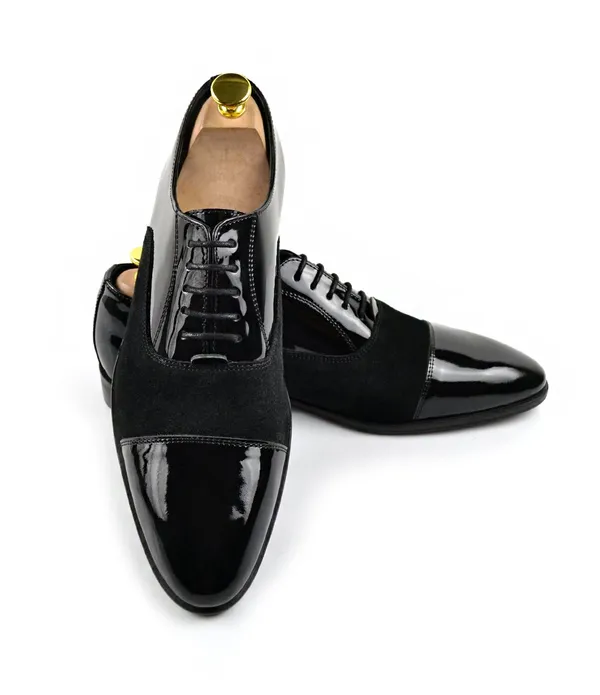 Black_Patent_Leather_Formal_Oxford_Suede_Panel_Shoes_For_Men