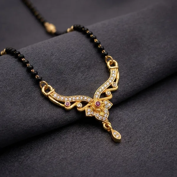 Black_Beaded_Mangalsutra_Necklace_With_Gold_Toned_Crystal_Pendant