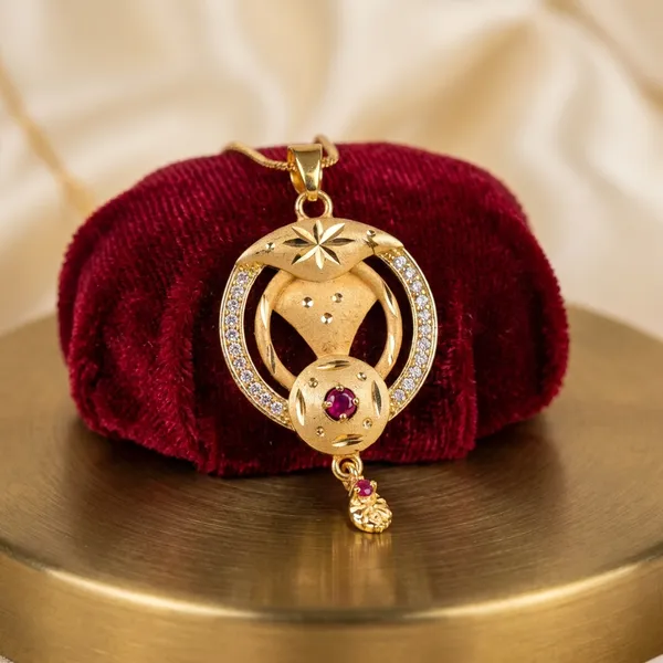 Gold_Toned_Crystal_Emoji_Pendant_Necklace_And_Earrings_Set