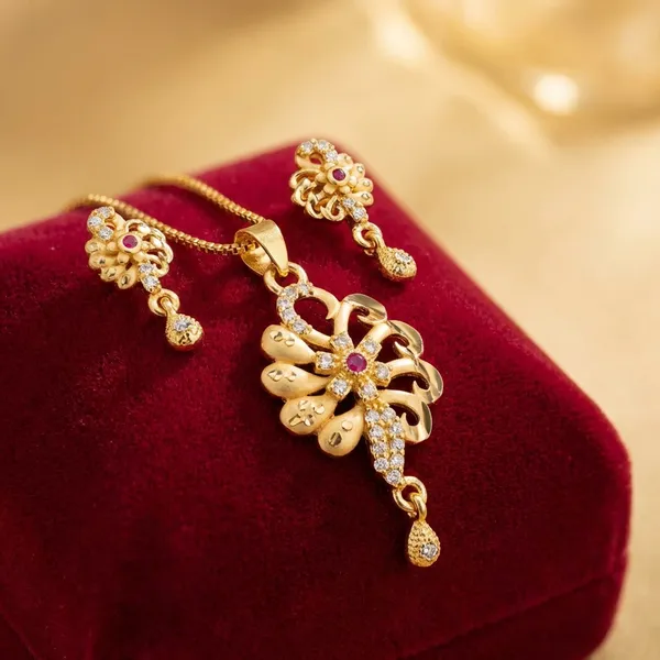 Gold_Toned_Peacock_Pendant_Necklace_With_Pink_Stones