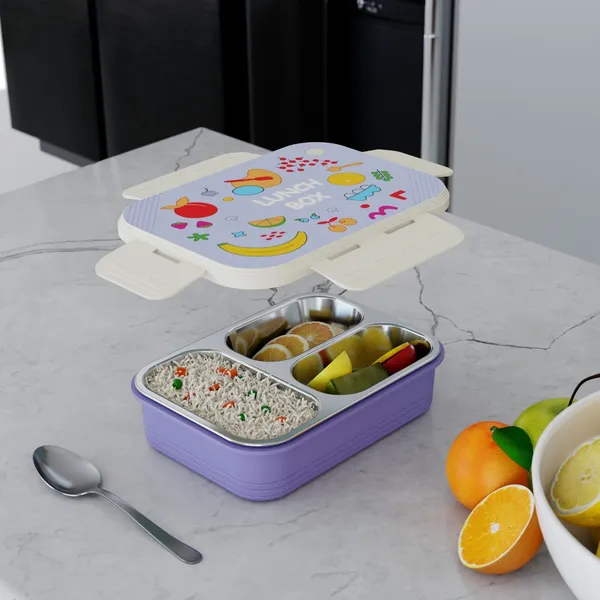 Dimazofly_Leakproof_Kids_Lunch_Box_for_School_-_Insulated_Bento_Box_with_Spoon,_Multi-Compartment_Tiffin_Box_for_Toddlers,_Durable_&_BPA-Free_Food_Container,_(950ml)_(Multicolor)