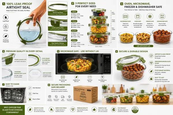 Dimazofly_Plastic_Food_Storage_Containers_Set_of_4_–_Airtight_&_Leakproof_Round_Kitchen_Storage_Bowls_with_Clip_Locking_Lids,_Olive_Green_Silicone_Ring_|_Microwave,_Oven_&_Freezer_Safe
