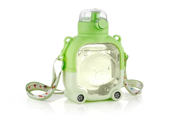 Dimazofly_Portable_Cute_Bear_Shaped_Sipper_Bottle_for_Kids_with_Straw,_Push-Button_Lock_&_Carrying_Strap_|_BPA-Free_Plastic_Water_Jug(_Pack_Of_1,_Multicolor)